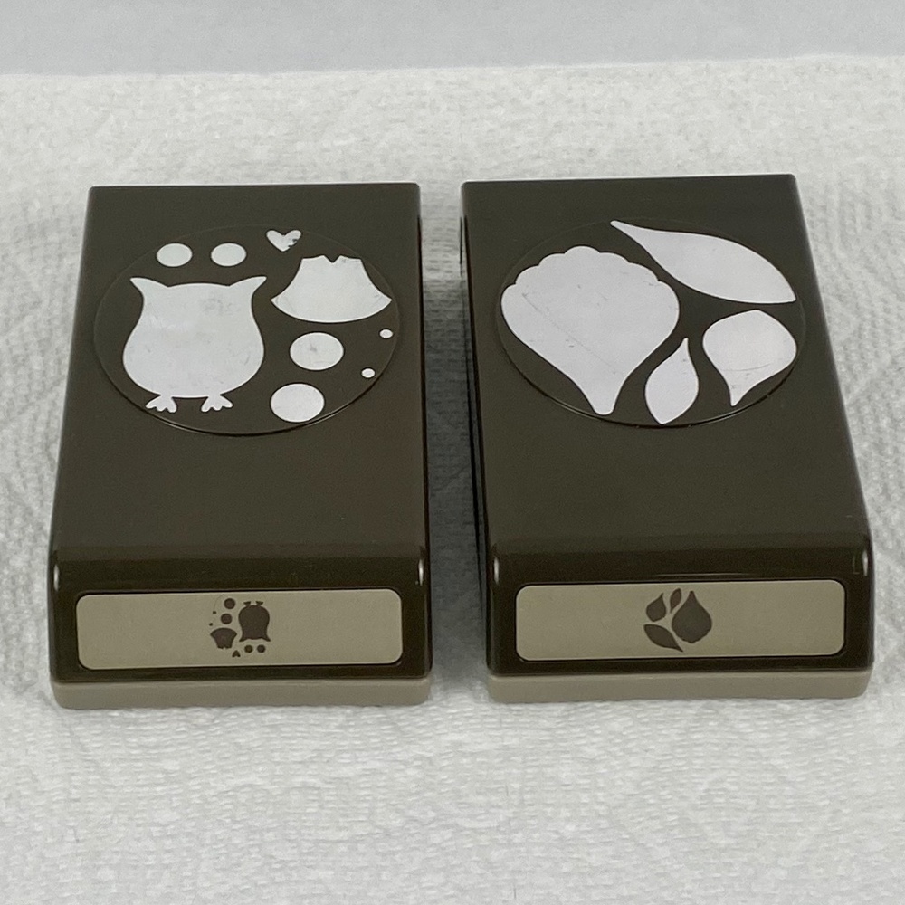 2 Stampin' Up! Owl Flower Paper Shaper Punch Cutter Scrapbook Card Craft Punches